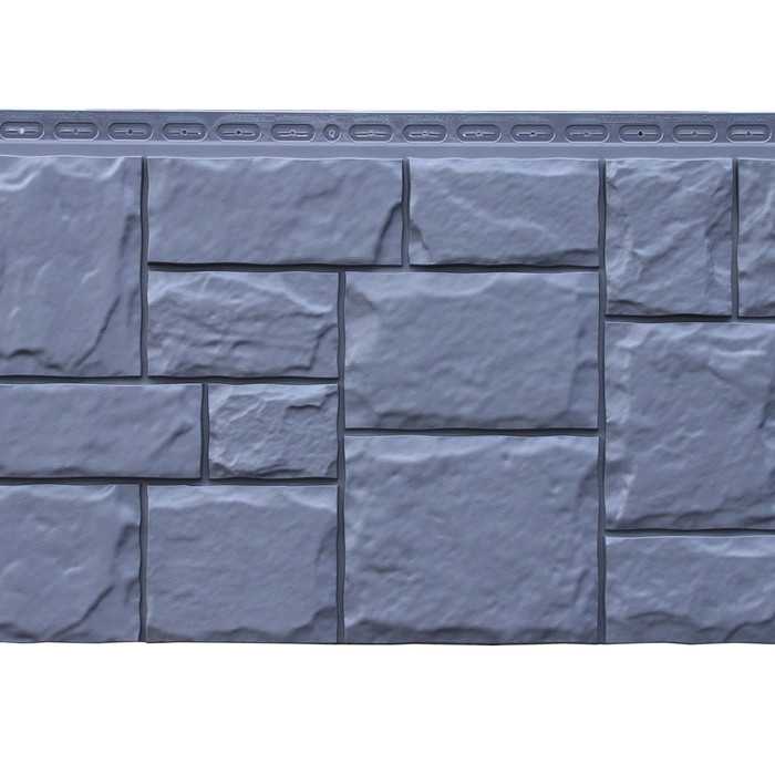 Фасадная панель Grand Line Крупный камень Стандарт Графит